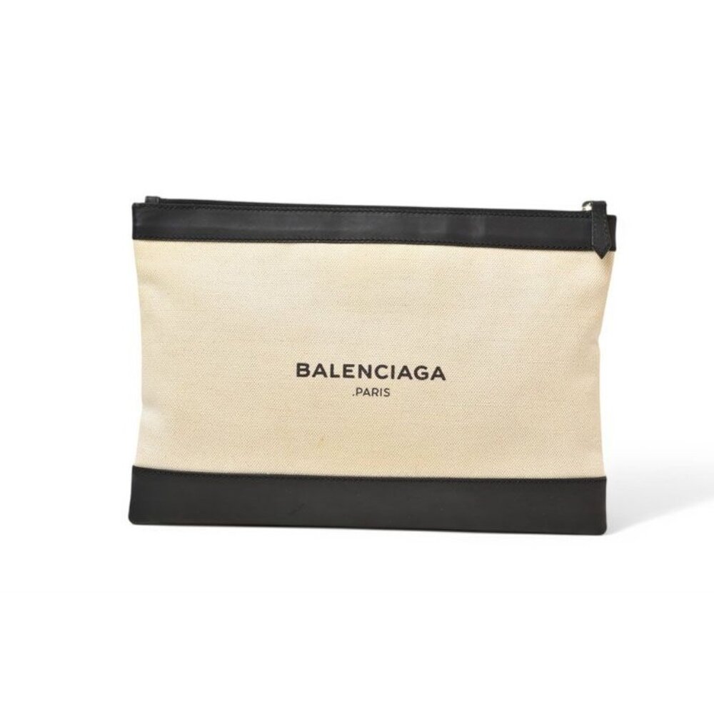Balenciaga Clutch Bag Second Bag Navy Clip Pouch Canvas